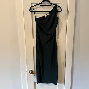 BHLDN Forest Green midi dress